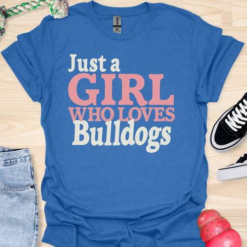 Just a girl who loves bulldogs - V9 - Blocky T-Shirt